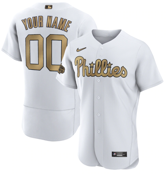 Men's Philadelphia Phillies Active Player Custom 2022 All-Star White Flex Base Stitched MLB Jersey